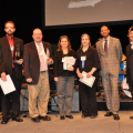 Thomas Kessler (third from left) accepts a second place award at the 2010 Berklee High School Jazz Festival